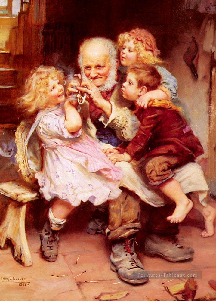 Grands parents Favoris enfants idylliques Arthur John Elsley Impressionnisme Peintures à l'huile